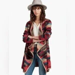 Lucky Brand Aztec Print Drape Cardigan Medium